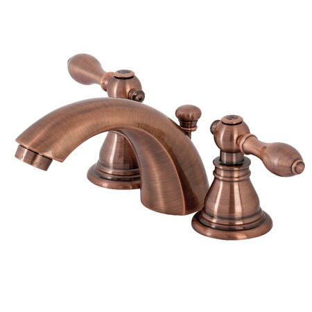 Kingston Brass Classic Mini-Widespread Bathroom Faucet W/ Plastic Pop-Up, Copper KB956ACL
